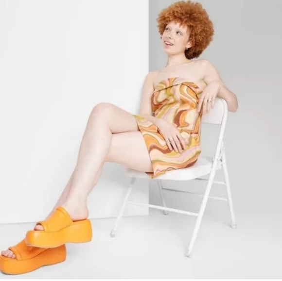 Wild Fable Twill Strapless Tube Lace Up Back Mini Bodycon Dress NWOT - Picture 2 of 3